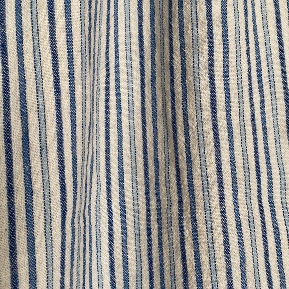 Indigo Rein Linen Blend Wide Leg pants Women’s L Blue white stripe Beach coastal - Picture 4 of 7